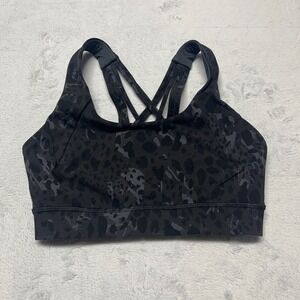 Lululemon Sports Bra Women Size 4 Black Camo Strappy
